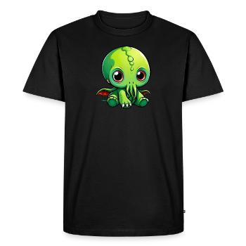 Charme de Lovecraft : Adorable bébé mignon Cthulhu - T-shirt Premium bio Homme - noir - Devant - Nico (187cm)