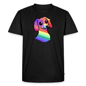 Chien teckel arc-en-ciel viennois - T-shirt Premium bio Homme - noir - Devant - Nico (187cm)