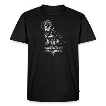 Teckel à poil dur Papa Teckel à poil dur Wilsigns - T-shirt Premium bio Homme - noir - Devant - Nico (187cm)
