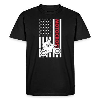 Sport Us Flag Motocross - T-shirt Premium bio Homme - noir - Devant - Nico (187cm)