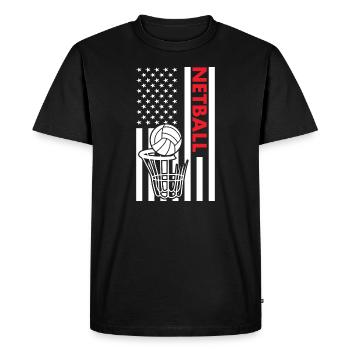 Sports Us Flag Netball - T-shirt Premium bio Homme - noir - Devant - Nico (187cm)