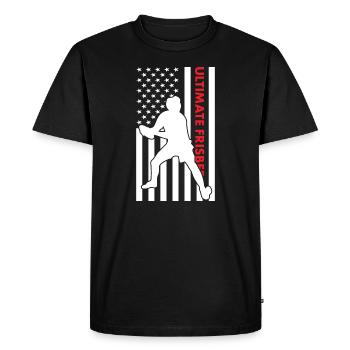 Sport Us Flag Ultimate Frisbee - T-shirt Premium bio Homme - noir - Devant - Nico (187cm)