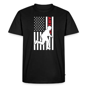 Sport Us Flag Airsoft - Men's Premium Organic T-Shirt - black - Front - Nico (187cm)