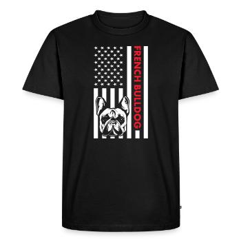 Drapeau du bouledogue français - T-shirt Premium bio Homme - noir - Devant - Nico (187cm)