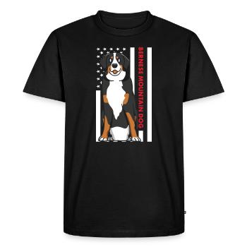 Bouvier Bernois Drapeau américain - T-shirt Premium bio Homme - noir - Devant - Nico (187cm)