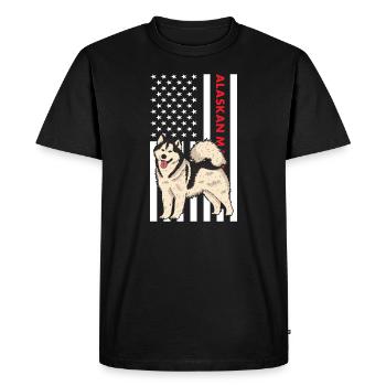 Malamute d’Alaska drapeau des États-Unis - T-shirt Premium bio Homme - noir - Devant - Nico (187cm)