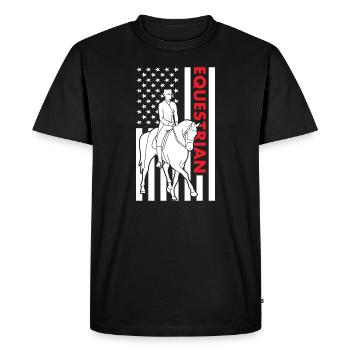 Sport Us Drapeau Équestre - T-shirt Premium bio Homme - noir - Devant - Nico (187cm)