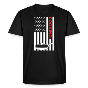 Cuisinez-nous Flag Cooking - T-shirt Premium bio Homme - noir - Devant - Nico (187cm)