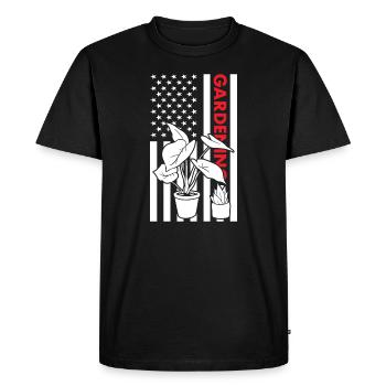 Jardinier Us Drapeau Jardinage - T-shirt Premium bio Homme - noir - Devant - Nico (187cm)
