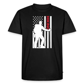 Hiker Us Drapeau Randonnée - T-shirt Premium bio Homme - noir - Devant - Nico (187cm)