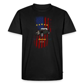 Hot Rod américain - T-shirt Premium bio Homme - noir - Devant - Nico (187cm)
