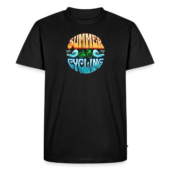 VÉLO VERT D’ÉTÉ - T-shirt Premium bio Homme - noir - Devant - Nico (187cm)