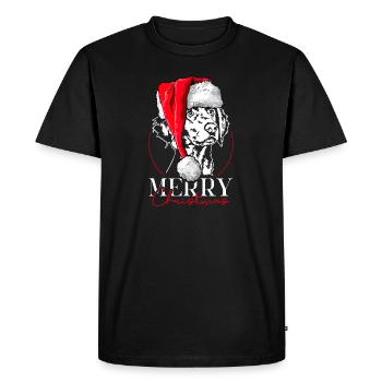 Père Noël Braque de Weimar Joyeux Noël Wilsigns - T-shirt Premium bio Homme - noir - Devant - Nico (187cm)