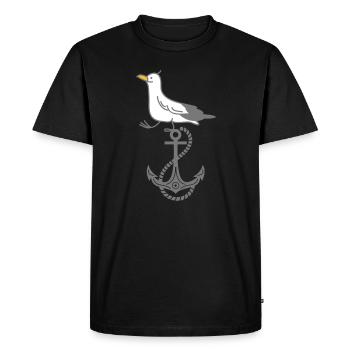 Ancre et mouette - T-shirt Premium bio Homme - noir - Devant - Nico (187cm)