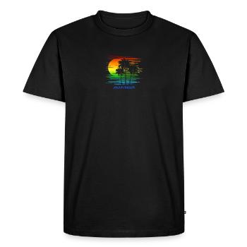 South Beach Miami Floride DRAPEAU ARC-EN-CIEL LGBTQ - T-shirt Premium bio Homme - noir - Devant - Nico (187cm)