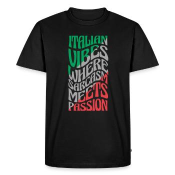 Funny Sarcasm Italy - Men's Premium Organic T-Shirt - black - Front - Nico (187cm)