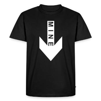Mine arrow down - Men's Premium Organic T-Shirt - black - Front - Nico (187cm)