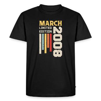 March 2008 - Birthday Gift March 2008 March - Men's Premium Organic T-Shirt - black - Front - Nico (187cm)