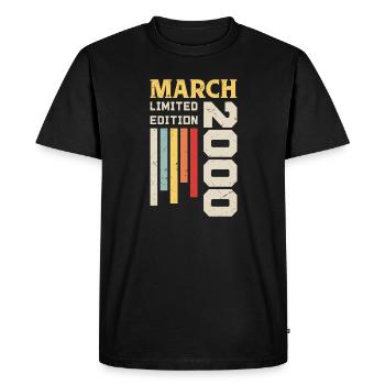 March 2000 - Birthday gift March 2000 March - Men's Premium Organic T-Shirt - black - Front - Nico (187cm)