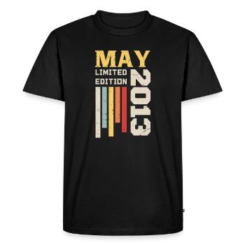 Mai 2013 - Cadeau anniversaire né en Mai 2013 Mai - T-shirt Premium bio Homme - noir - Devant - Nico (187cm)