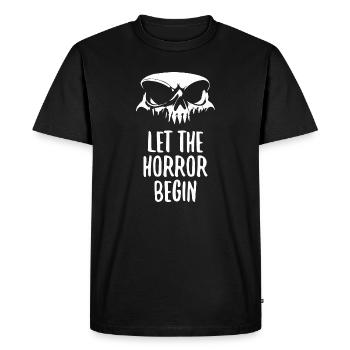 Que l’horreur commence - T-shirt Premium bio Homme - noir - Devant - Nico (187cm)