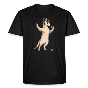 Meerkat Singer Microphone Singing - Men's Premium Organic T-Shirt - black - Front - Nico (187cm)