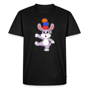 Bunny Easter Dancing - Men's Premium Organic T-Shirt - black - Front - Nico (187cm)