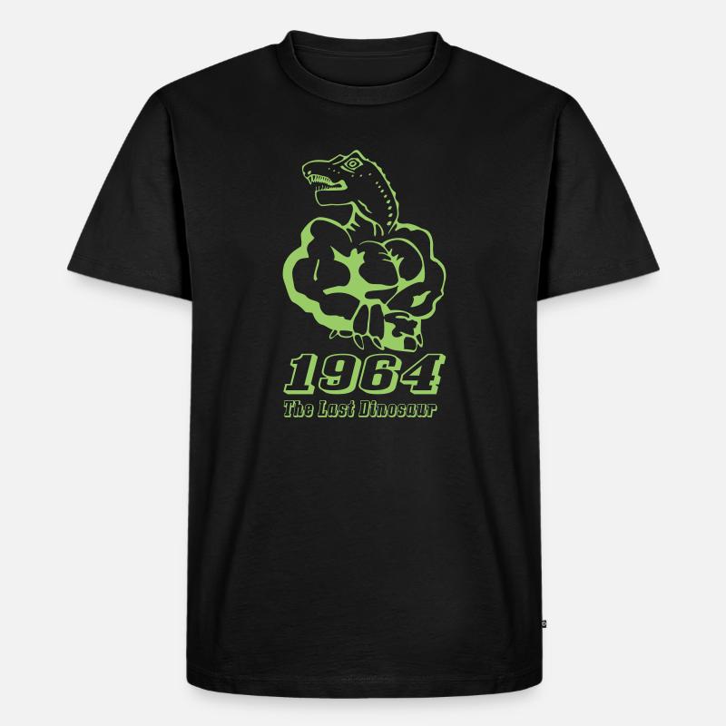 Geburtsjahr1964 Dinosaur einfarbig - Männer Premium Bio T-Shirt - Schwarz