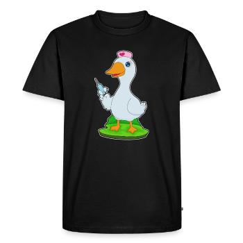 Infirmière Canard Vie Quotidienne - T-shirt Premium bio Homme - noir - Devant - Nico (187cm)