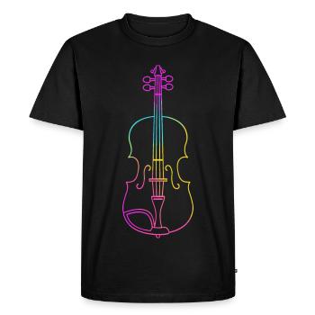 Dessin au trait du violon - T-shirt Premium bio Homme - noir - Devant - Nico (187cm)