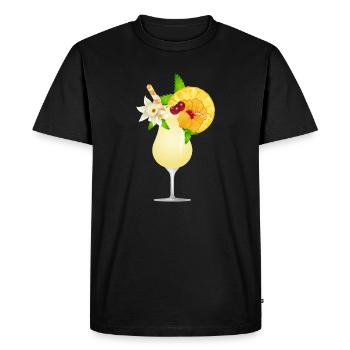Cocktail d’été décoré de fruits - T-shirt Premium bio Homme - noir - Devant - Nico (187cm)