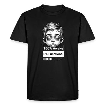 0 % fonctionnel – T-shirt unisexe amusant pour demain - T-shirt Premium bio Homme - noir - Devant - Nico (187cm)
