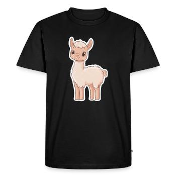 Lama Alpaga Lama - T-shirt Premium bio Homme - noir - Devant - Nico (187cm)