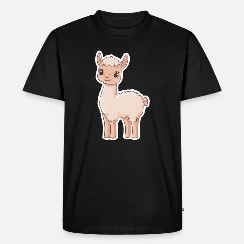 Lama Alpaka Llama - Männer Premium Bio T-Shirt - Schwarz