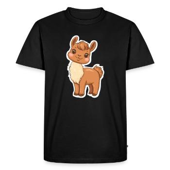 Llama Alpaca Llama Animal Gift - Men's Premium Organic T-Shirt - black - Front - Nico (187cm)