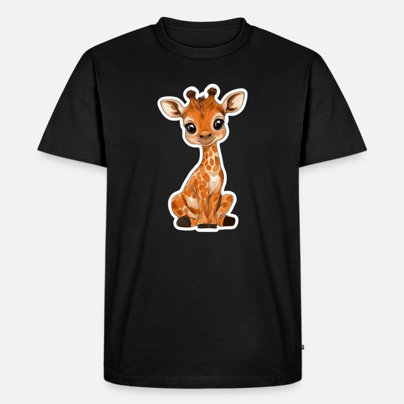 Giraffe - Männer Premium Bio T-Shirt - Schwarz
