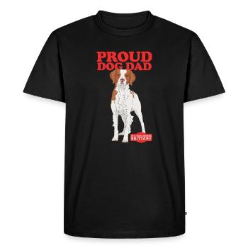 Brittany Dad Epagneul Breton Chien d’arrêt cadeau - T-shirt Premium bio Homme - noir - Devant - Nico (187cm)
