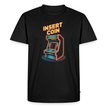 Machine de jeu d'arcade rétro à insérer dans une pièce - T-shirt Premium bio Homme - noir - Devant - Nico (187cm)