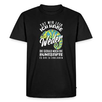 Neither patience nor crayons – sarcasm - Men's Premium Organic T-Shirt - black - Front - Nico (187cm)