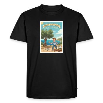 Pastis Pétanque Paradise Holidays - Men's Premium Organic T-Shirt - black - Front - Nico (187cm)