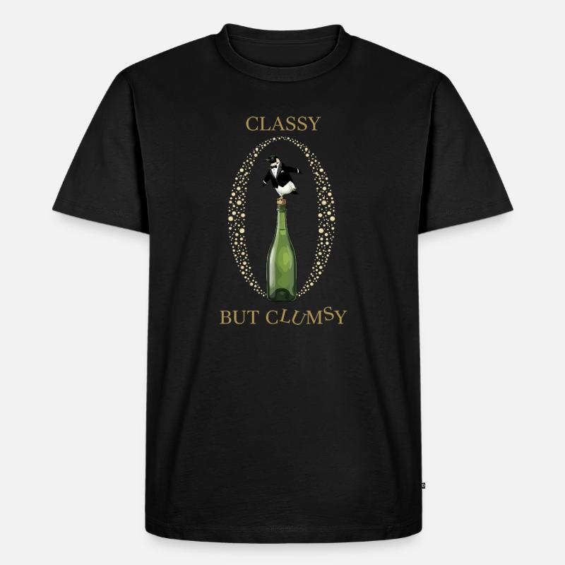 Classy Clumsy Pinguin - Männer Premium Bio T-Shirt - Schwarz