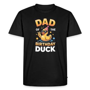 Dad Birthday Duck Party - Men's Premium Organic T-Shirt - black - Front - Nico (187cm)