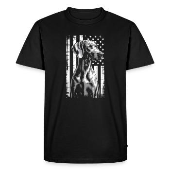 Portrait patriotique du lévrier - T-shirt Premium bio Homme - noir - Devant - Nico (187cm)