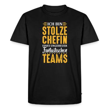 Patron fier Patron Madame Chef de département Chef d’équipe - T-shirt Premium bio Homme - noir - Devant - Nico (187cm)