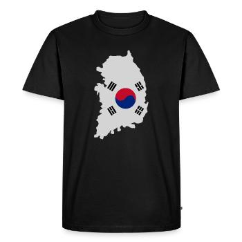 South Korea flag map - Men's Premium Organic T-Shirt - black - Front - Nico (187cm)