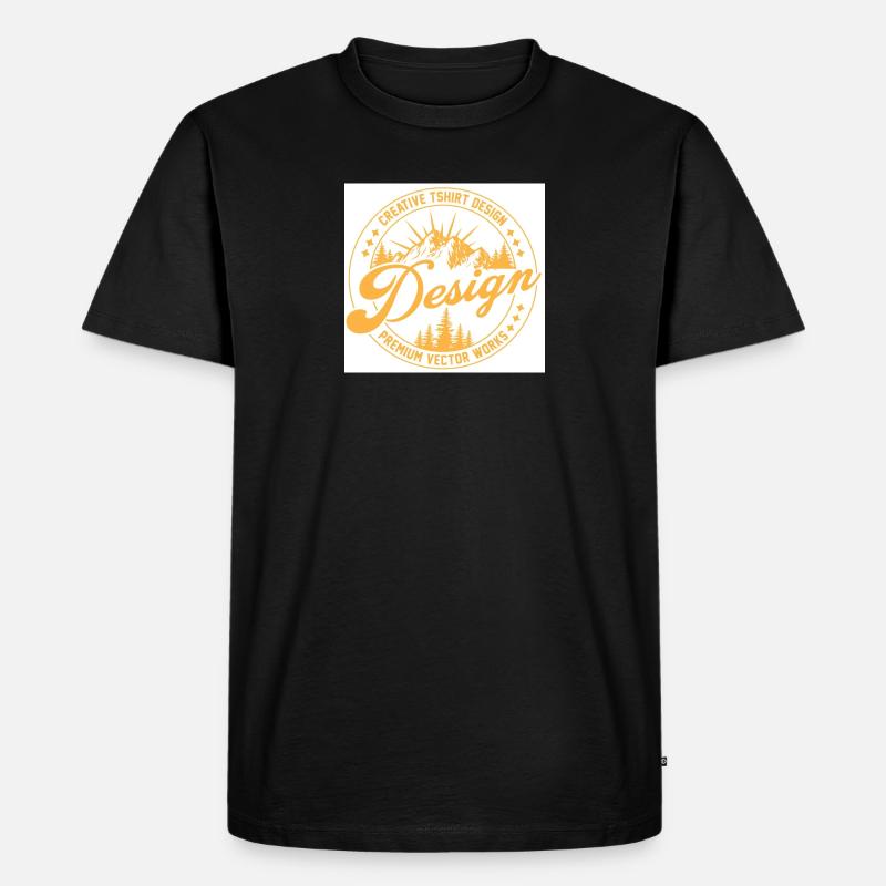 Berglandschaft Script Design - Männer Premium Bio T-Shirt - Schwarz