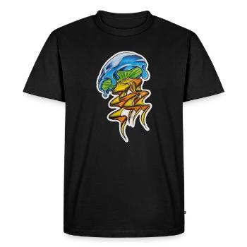 Laisse tomber des méduses - T-shirt Premium bio Homme - noir - Devant - Nico (187cm)