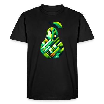 Abstract Pear Geometry: Lush Green Design - Men's Premium Organic T-Shirt - black - Front - Nico (187cm)