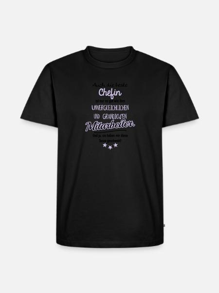 Beste Chefin Tasse - Männer Premium Bio T-Shirt - Schwarz