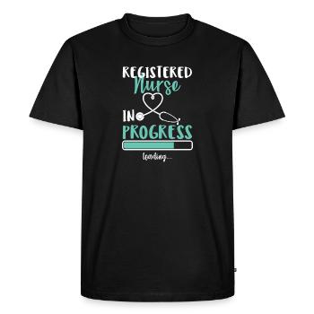 Infirmière autorisée en cours de chargement - T-shirt Premium bio Homme - noir - Devant - Nico (187cm)